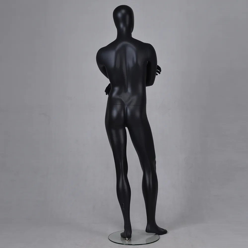 YB-6 Standing matte black full body male model mannequin for sale