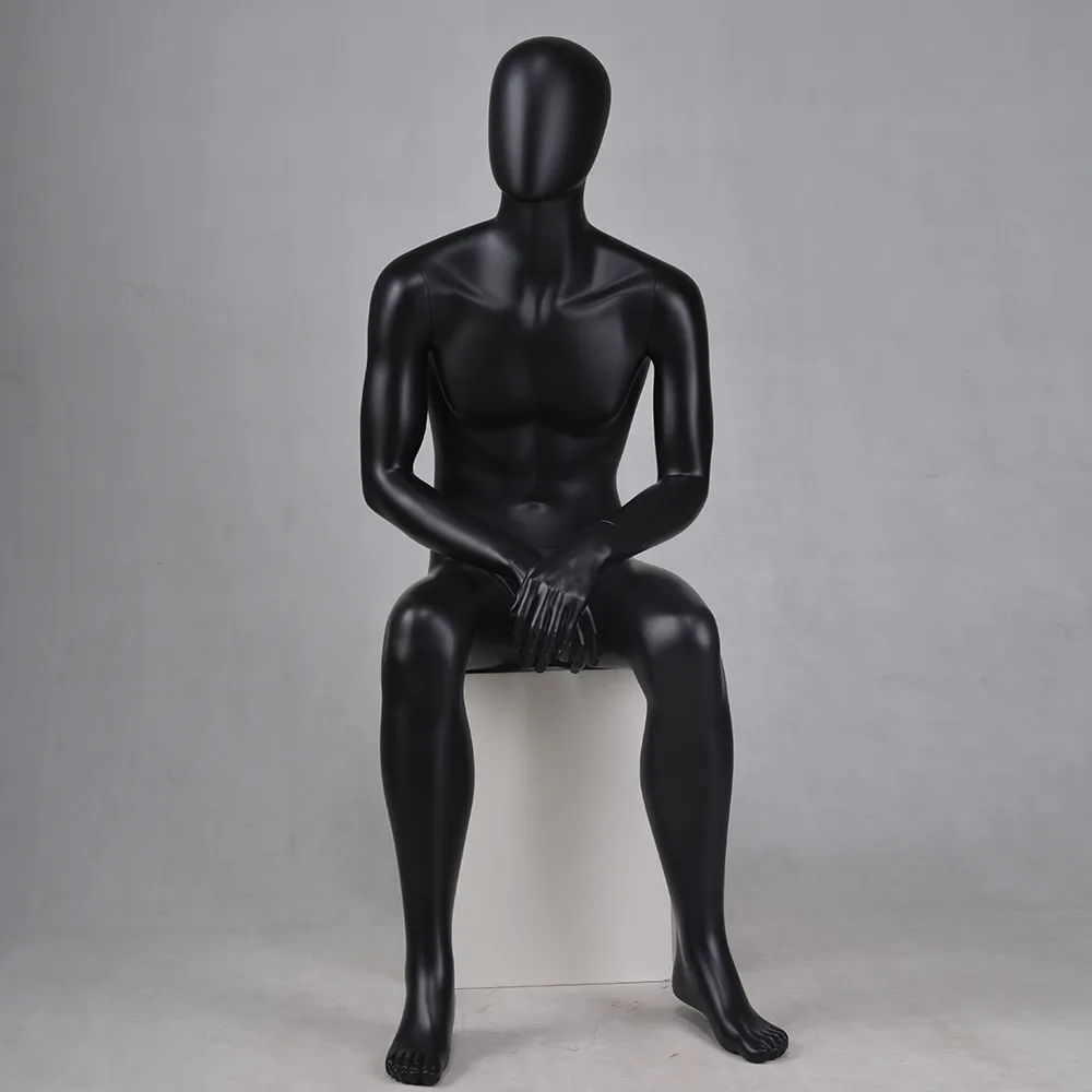 YB-4 Fashion black sitting male mannequins window mannequin