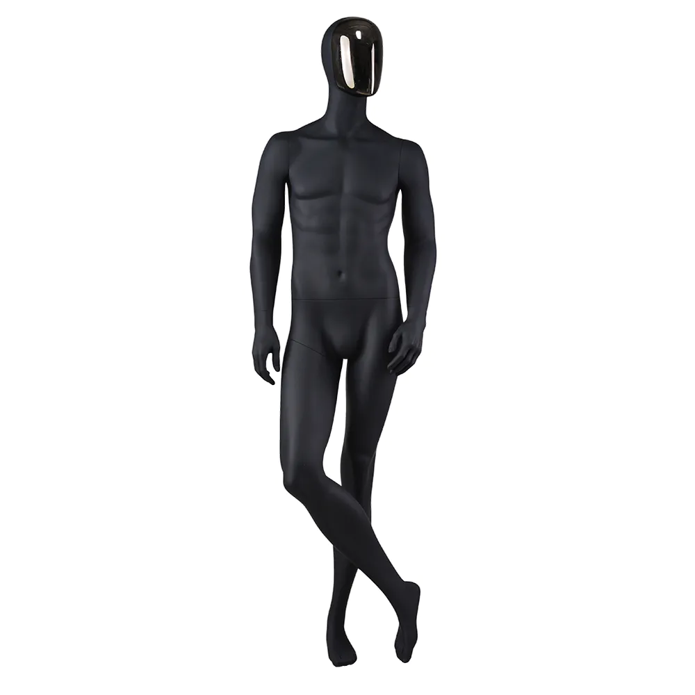 YB-2 High-end fashion window display mannequins full body matte black mannequin male