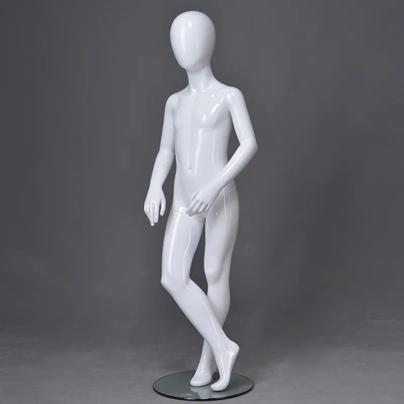 PRIM-224 Custom full body kids dummy glossy white abstract child mannequin