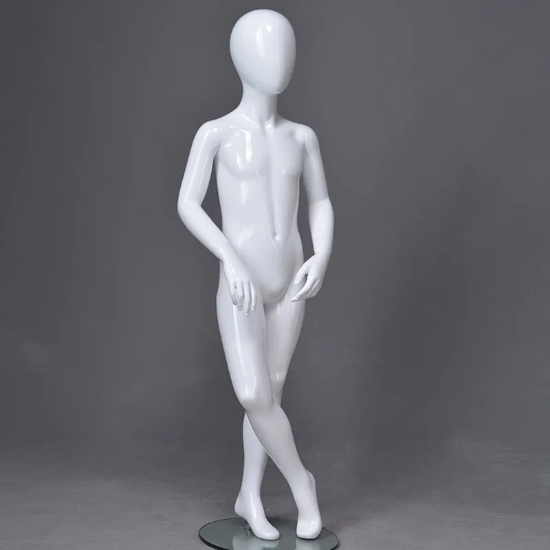 PRIM-224 Custom full body kids dummy glossy white abstract child mannequin