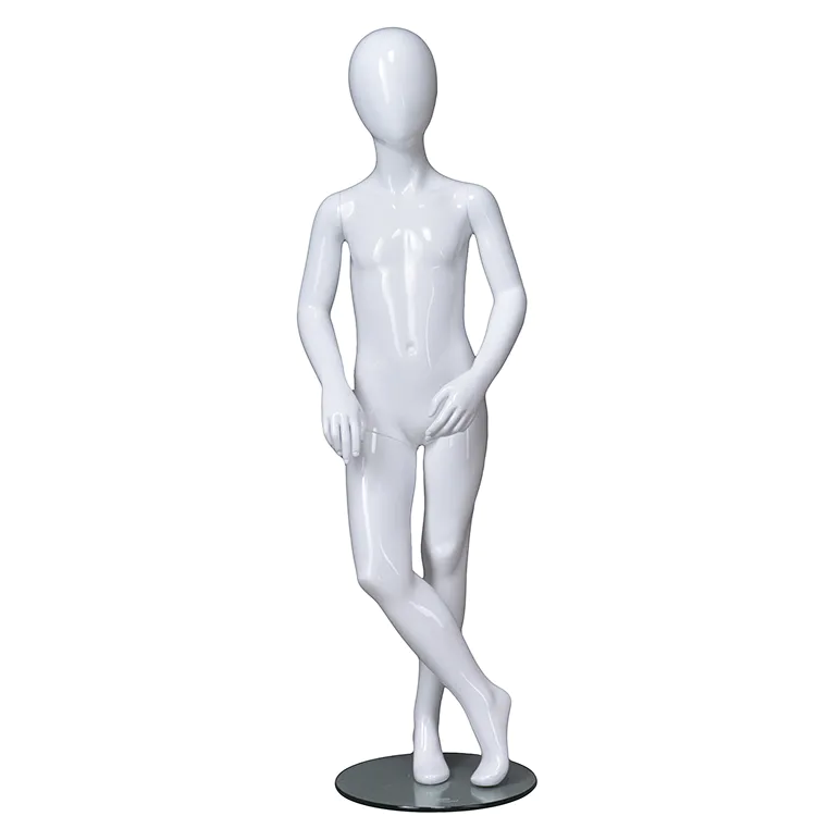 PRIM-224 Custom full body kids dummy glossy white abstract child mannequin