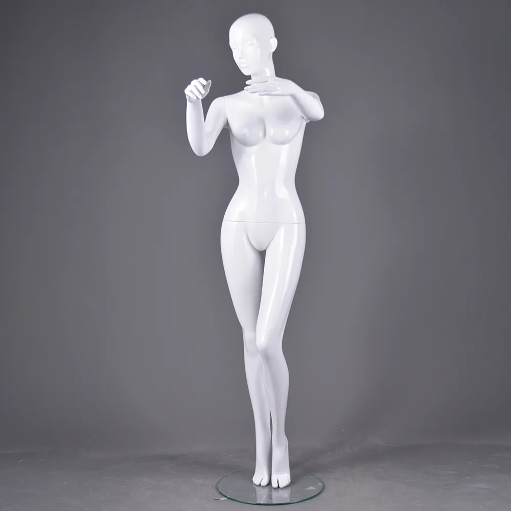 RNF-4 Glossy white color female full mannequin sexy female window display dummy mannequin