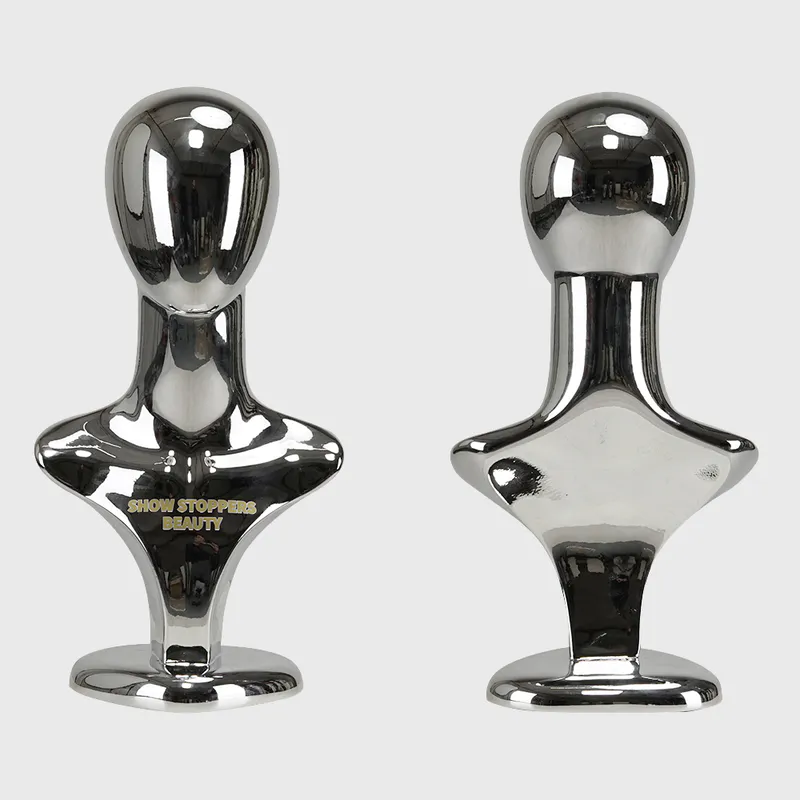 Sliver chrome mannequin head wigs display head mannequin