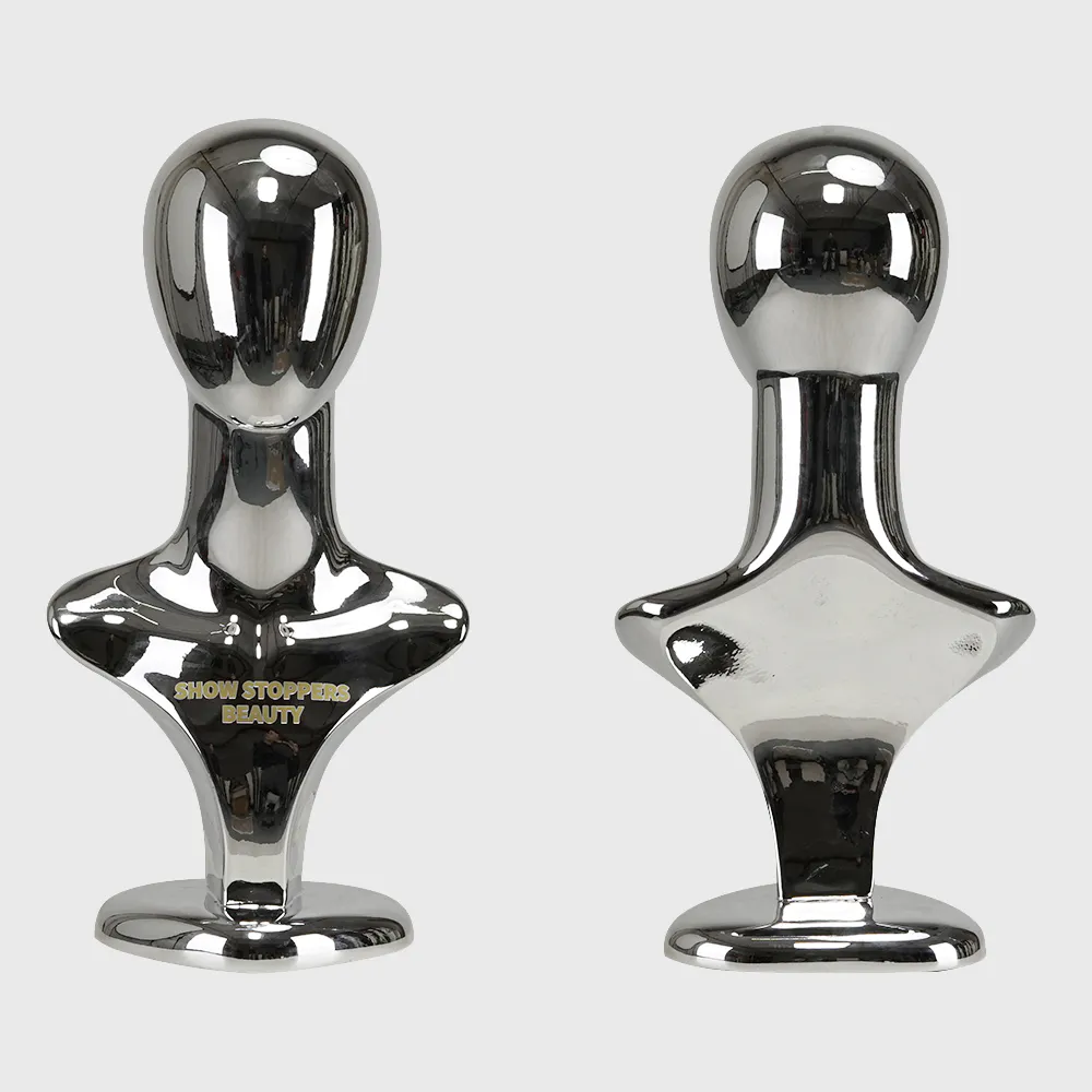 Sliver chrome mannequin head wigs display head mannequin