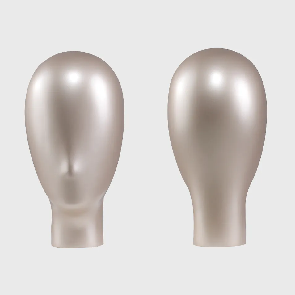 Golden female mannequin head for sale