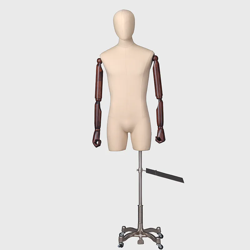 Linen half body mannequin dress form male mannequin with arm