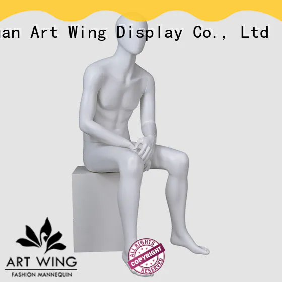 YB-4 New design sitting male mannequin full body matte white mannequin men